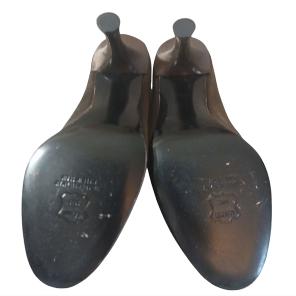 Stuart Weitzman Brown Satin High Heels Peep Toe Pumps Women's Size 8.5 - Picture 8 of 11